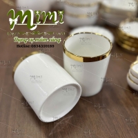 Cốc trụ viền vàng đựng gạo, muối 